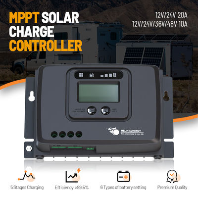 Хорошая цена Цифровой умный RV MPPT Контроллер солнечного заряда 12V / 24V онлайн