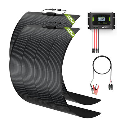 Хорошая цена Комплект солнечных панелей 400 Вт с контроллером заряда MPPT и 2 полугибкими солнечными панелями, подходящий для 8 различных типов аккумуляторов, мониторинг данных системы на мобильном устройстве онлайн